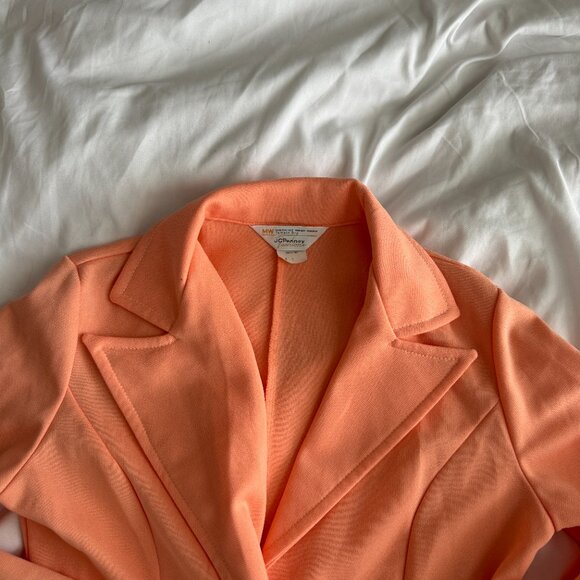 Matching 70s Vintage JC Penny's Pastel Orange Suit Set - Picture 3 of 6
